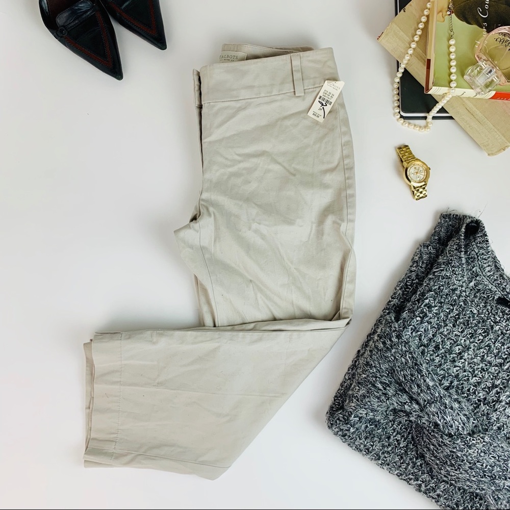 💰SALE Talbots Outlet Petite Khaki Cream Cropped